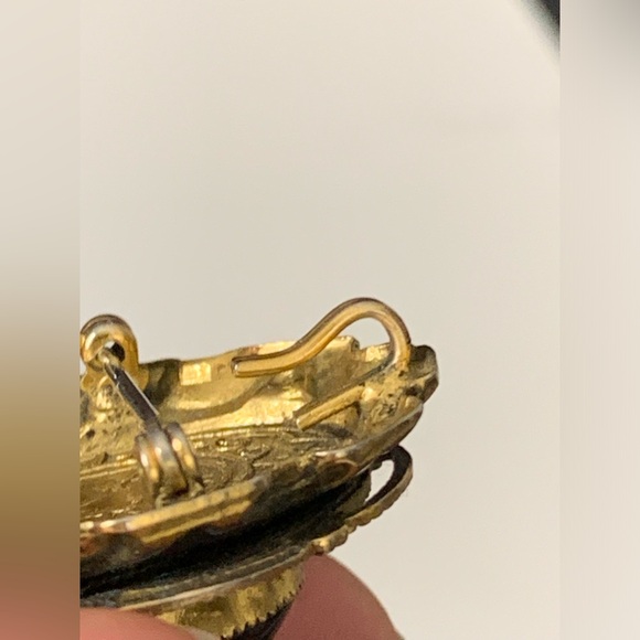 Signed Original By Robert Oval Victorian Black Glass Cabochon Brooch / Pendant - Picture 7 of 13